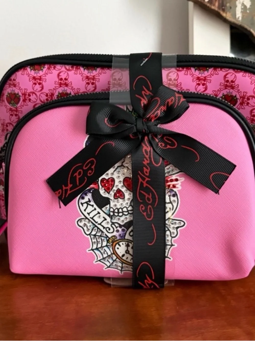 Ed Hardy 2 Piece Love Kills Bag Set - GIFT SET!